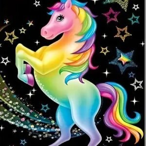Diamond Painting de Unicornio Arcoiris Fugaz | 20 cm * 30 cm
