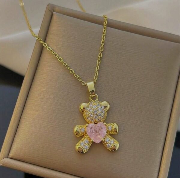 Oso corazón rosa