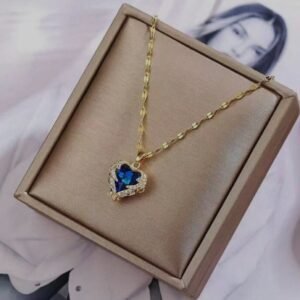 Collar Corazón de Angel Azúl